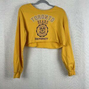 H&M Divided Toronto Bears University College yellow long sleeve sweater cropped